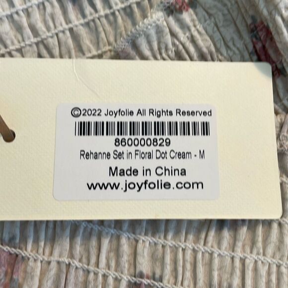Mia Joy Joyfolie Rehanne Floral Dot Cream Skirt Set Smocked Top Midi Skirt M - Picture 7 of 11